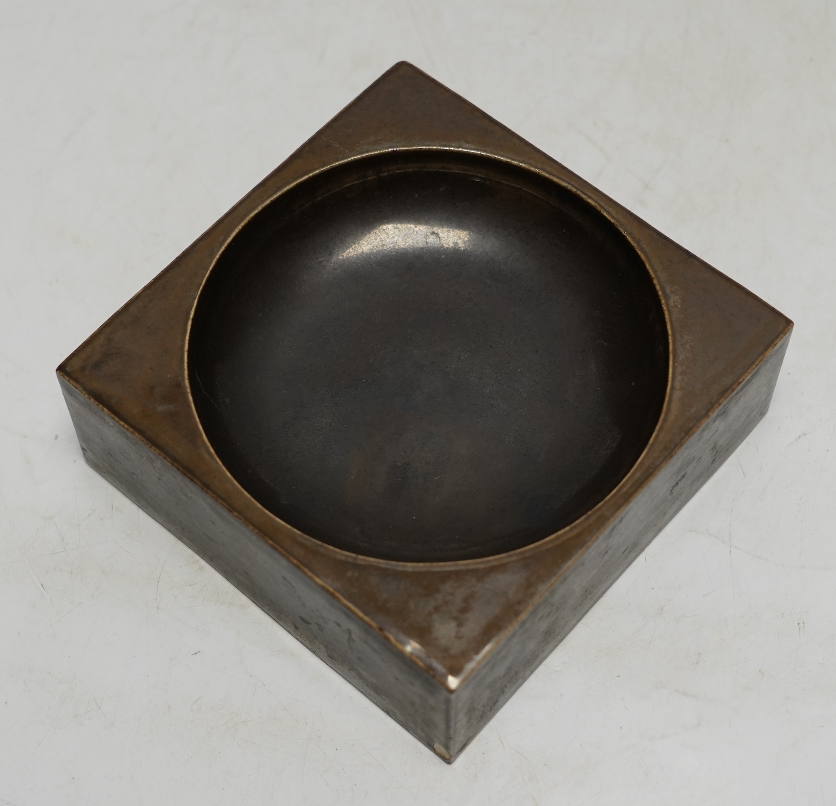 A Troika square dish, initialled RSB?, 12.5cm sq. (a.f.)